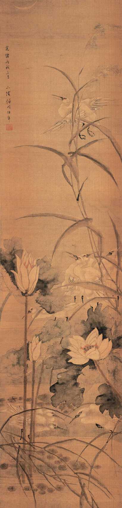 任伯年 1886年作 花鸟 立轴